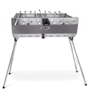 Grillpeter Mangal Set Taschkent 9er Drehspieß 230V Motor Spieße