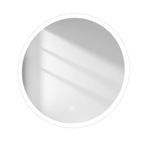 Runder Emke Badspiegel, 80cm, mit LED-Beleuchtung und Touch-Schalter.