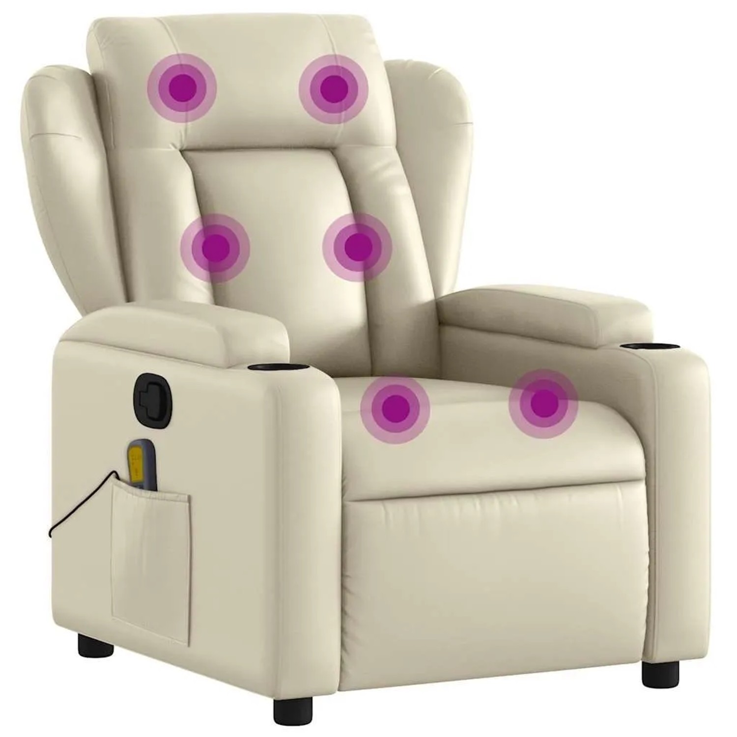 vidaXL Massagesessel mit Relaxfunktion Kunstleder Creme 3205597 günstig online kaufen