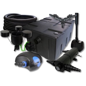 Sunsun Teichfilter Set 60000L 24W Uvc 100W Pumpe Schlauch Skimmer Springbrunnen
