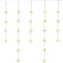 LED-Lichtervorhang mit Sternen, 40 warmweiße LEDs, transparentes Kabel, 6,4 m lang.