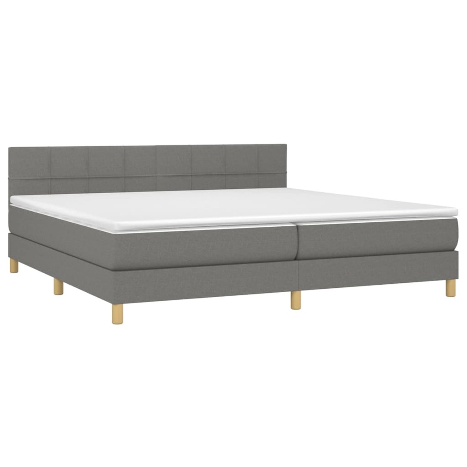 vidaXL Boxspringbett mit Matratze & LED Dunkelgrau 200x200 cm Stoff 3133742 günstig online kaufen