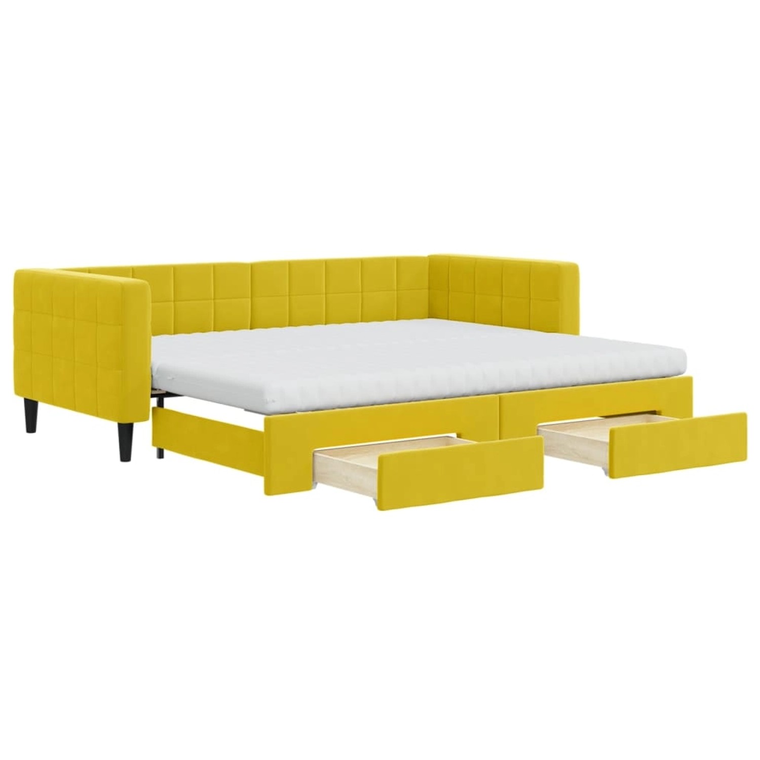 vidaXL Tagesbett Ausziehbar mit Schubladen Gelb 90x200 cm Samt 3196768 günstig online kaufen