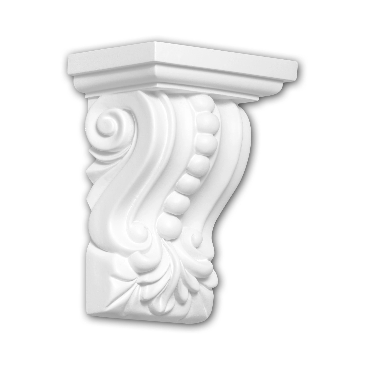 PROFHOME 119011 Konsole Zierelement dekoratives Element Stuckdekor, 10,5 cm x 14,3 cm x 7,1 cm Weiß