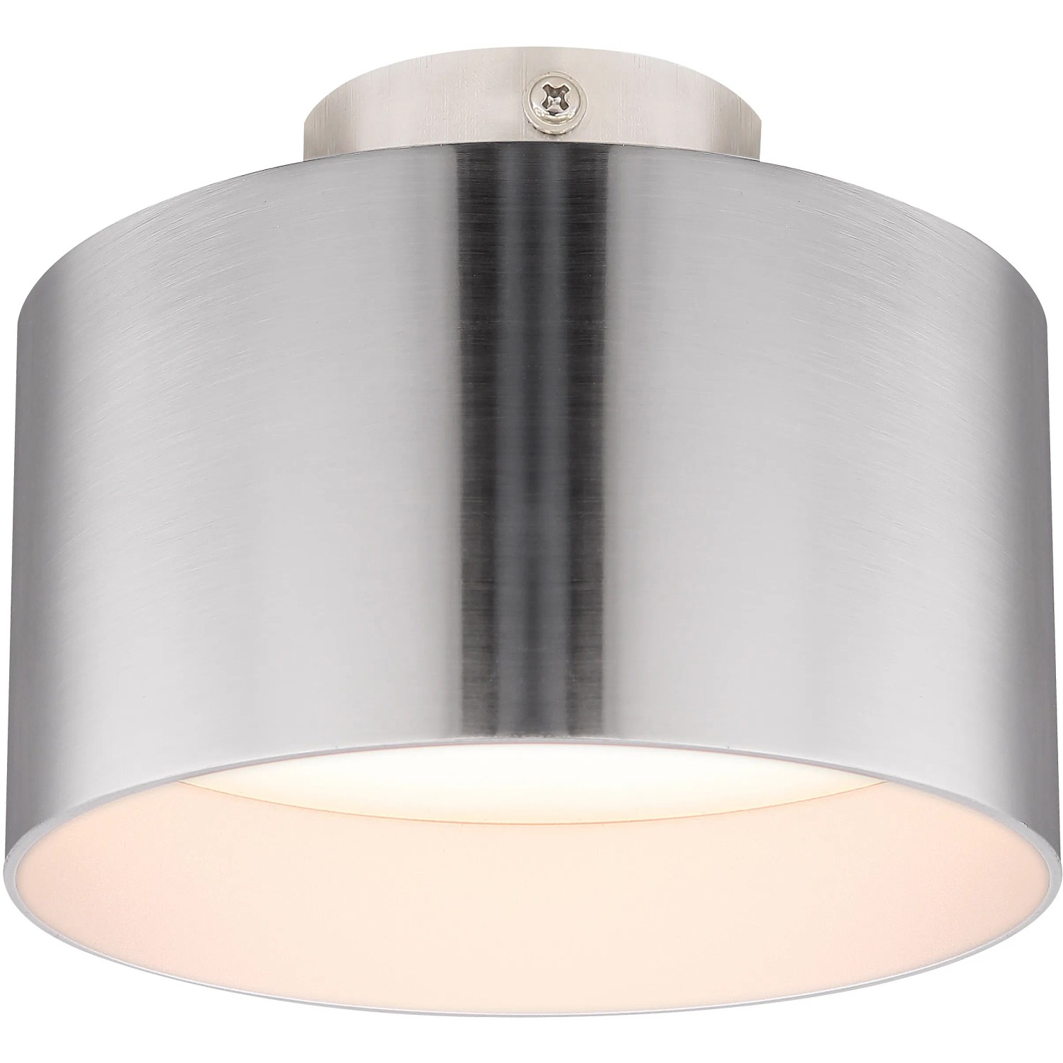 Moderne LED-Deckenleuchte Jenny von Globo, Aluminium Nickel Optik.