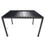 Anthrazitfarbene Mirador Lamellen-Dach Pergola 3x4m, ideal für Garten & Terrasse.
