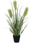 Grüne Kunstpflanze Ried Gras im Topf, 53 cm hoch, für eine natürliche Deko im Innenbereich.