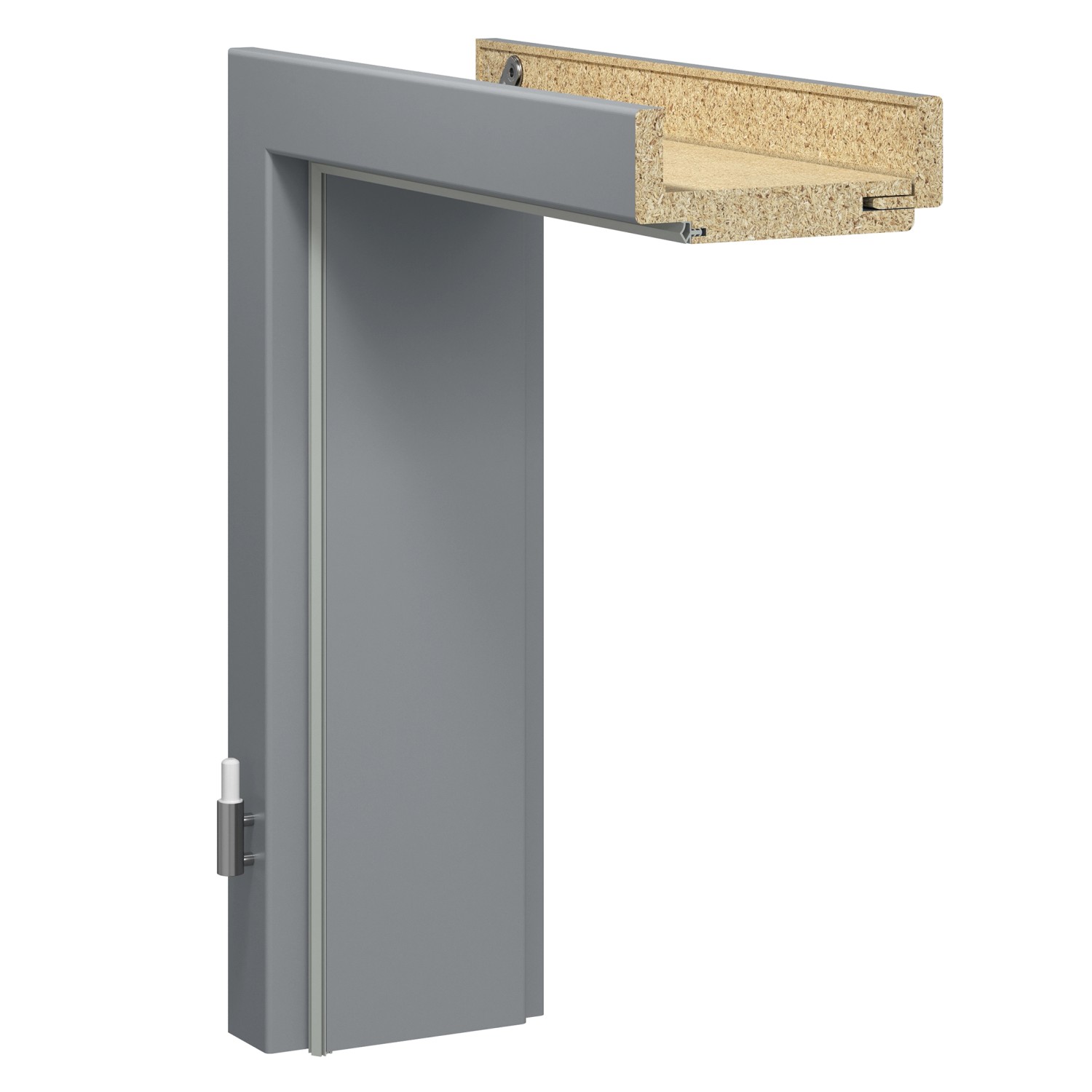 Zarge Brillant Soft Mineralgrau 198,5 cm x 86 x 8 cm Anschlag L