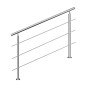 Edelstahl Geländer, 150 cm, mit 3 Querstäben, für Treppen & Geländer.