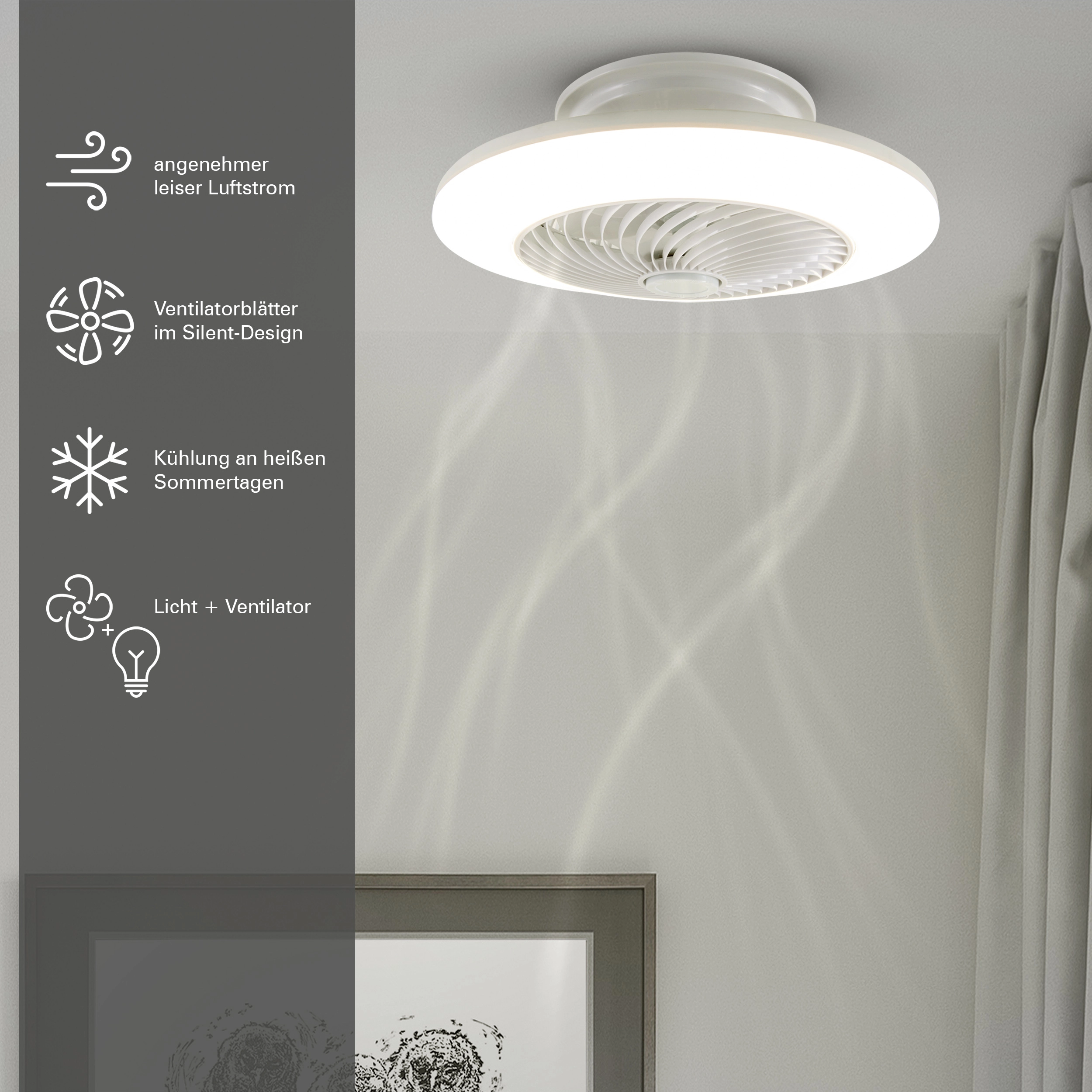 Näve LED-Deckenleuchte mit Ventilator Adoranto 55 cm kaufen bei OBI