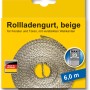 Schellenberg Rollladengurt Maxi, 23 mm, 6 m, beige, aufgerollt in gelber Verpackung.