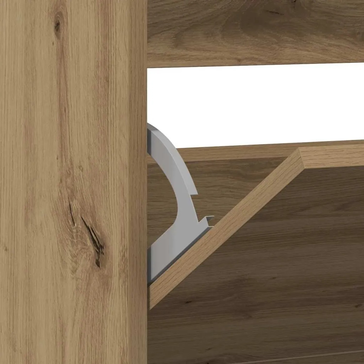 vidaXL Schuhschrank Räuchereiche, Holzwerkstoff, Detailansicht der Schuhablage.