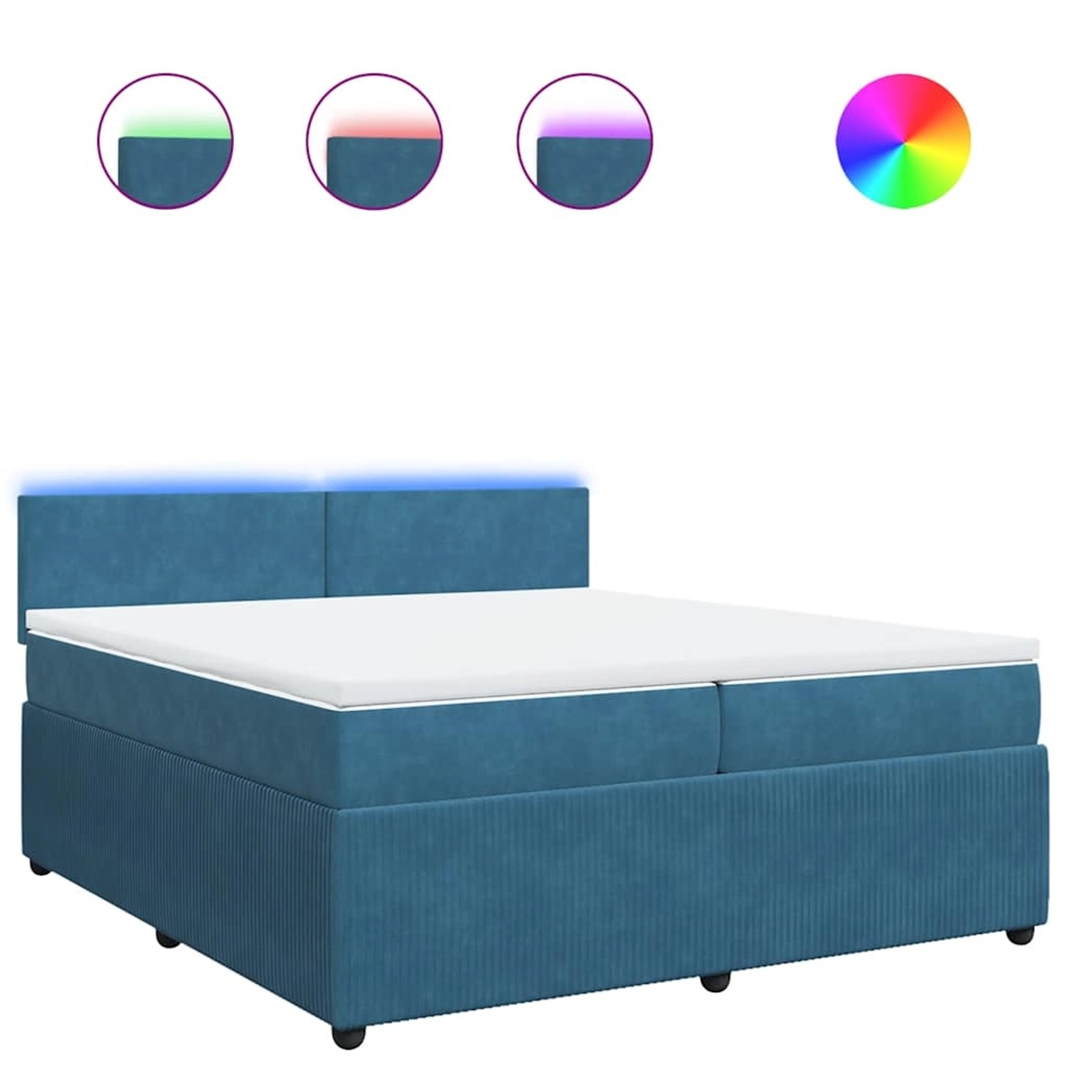 vidaXL Boxspringbett mit Matratze Blau 200x200 cm Samt 3290128 günstig online kaufen