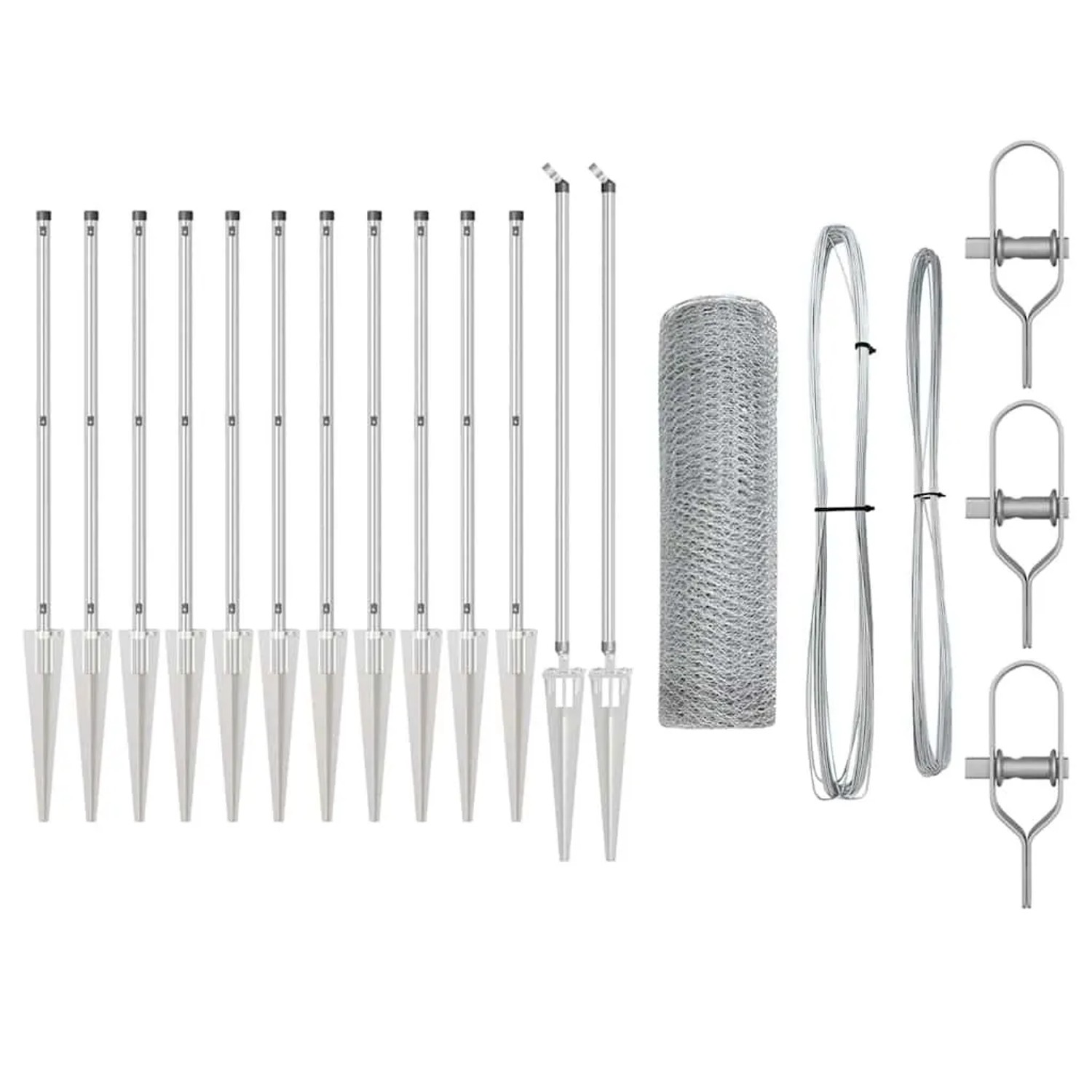 vidaXL Zaunpfosten Silber 25 x 0,5 m 25 mm Netz Stahl 3353365 günstig online kaufen