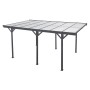 Dunkelgrauer Juskys Carport mit Flachdach (5x3 m) aus Aluminium und Polycarbonat.
