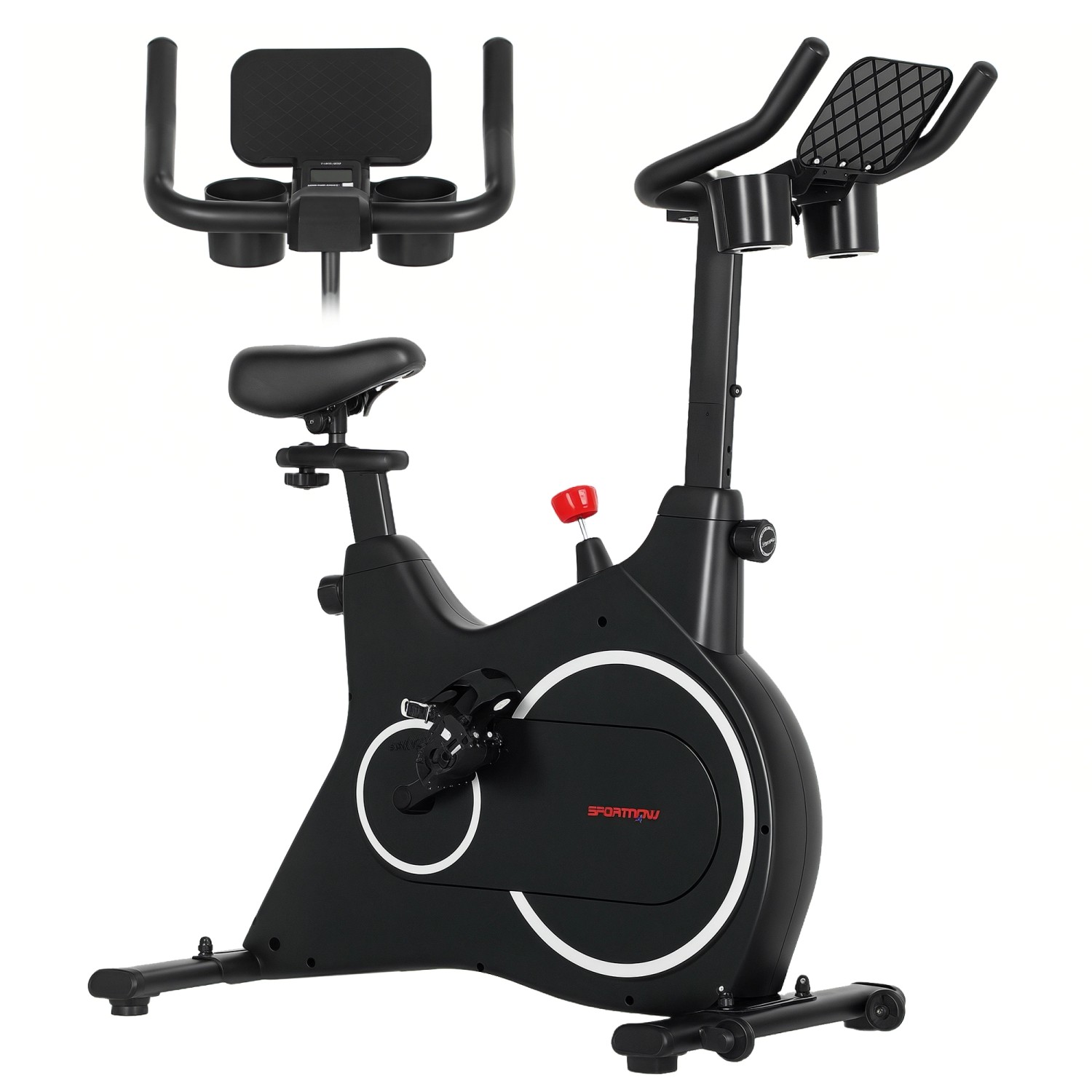 SPORTNOW Liegeergometer Stahl Schwarz 97L x 52B x 103-113H cm