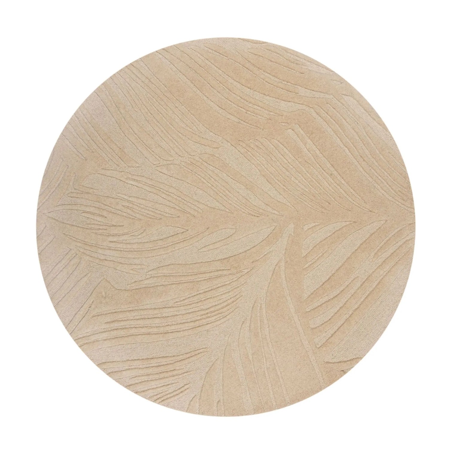 Flair Rugs Wollteppich Lino Leaf Ø 160 cm Natural