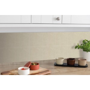 d-c-fix Wandfliesen Wall Tiles, 6er-Set, 15x15 cm, Beige als Fliesenspiegel in Küche.