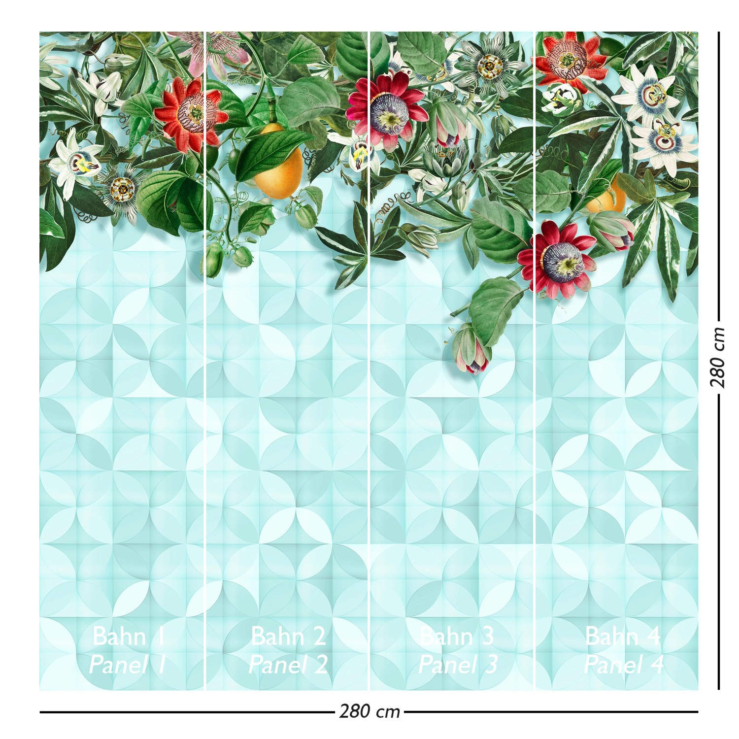 Lilli B. Fototapete Passion 2,80 x 2,80 m Mehrfarbig Blumen FSC®
