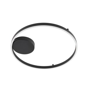 Lucande LED Smart Home Deckenlampe Moise 10039435 Dimmbar mit Leselampe Modern in Schwarz aus Aluminium 1-flammig Wohnzimmerleuchte