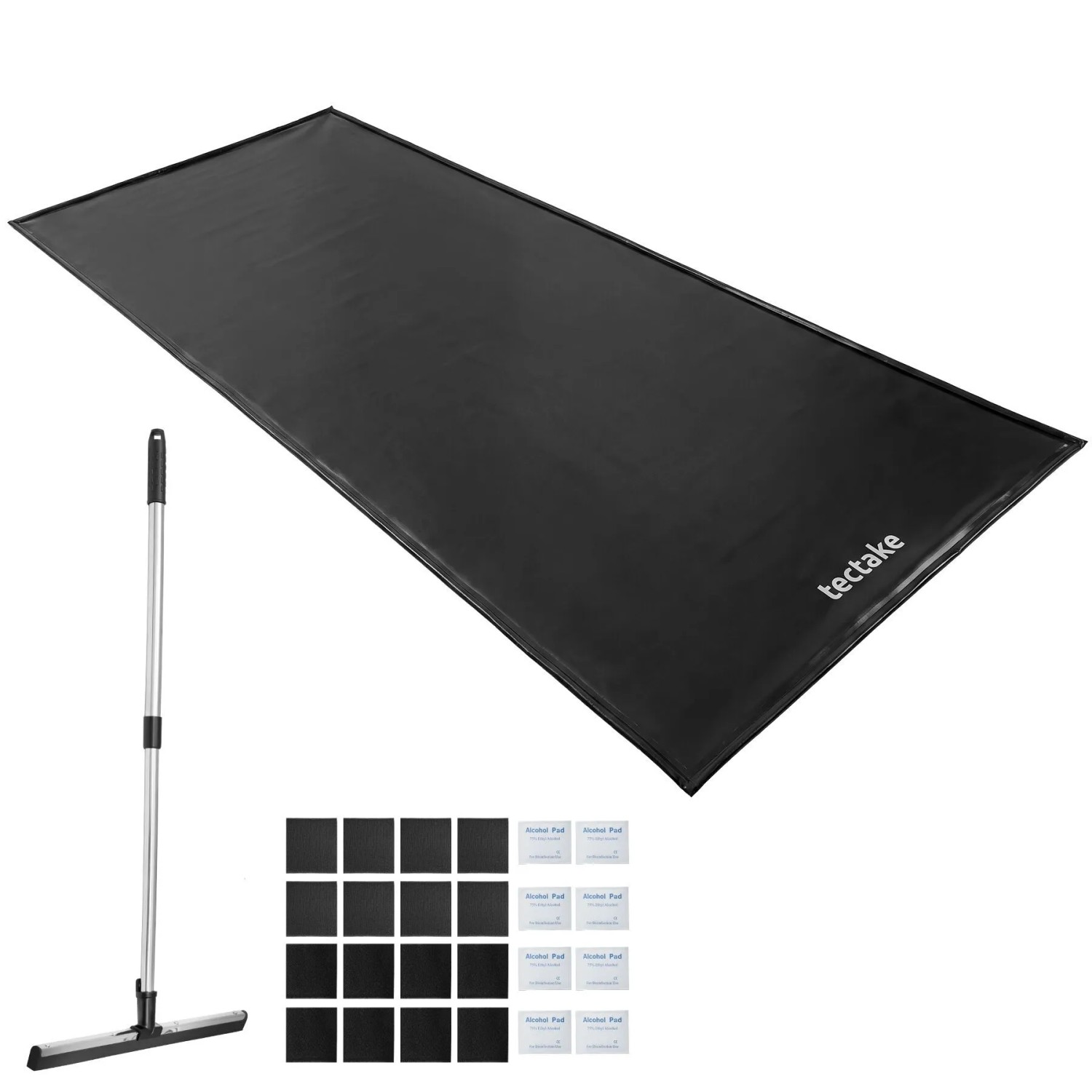 Tectake Garagenbodenmatte  2 4 x 5 M Rutschfest und Wasserdicht 2 4 x 5 M 500 x 240 x 3 cm Schwarz