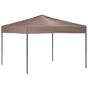 Faltbares Partyzelt in Taupe, 3x3 m, ideal für Gartenpartys und Feste.