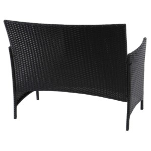 MCW Poly-Rattan Gartenbank Hamar Anthrazit. Geflochtene Rückseite mit Armlehnen. Robustes Design.