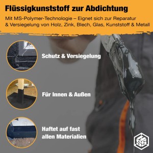 HSS Flüssigkunststoff Abdichtungs- und Reparatur-Set 5 kg Schwarz