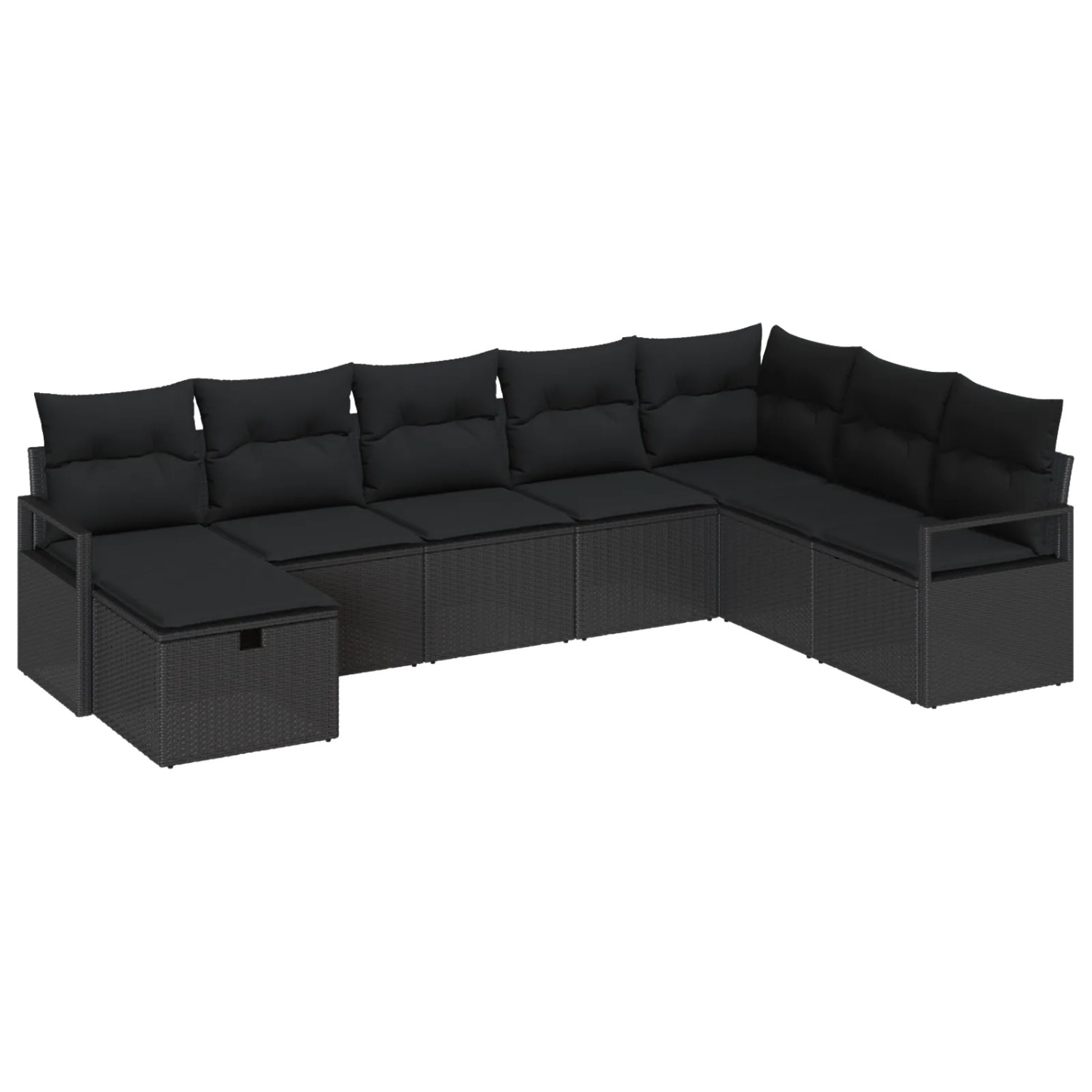 vidaXL Garten-Sofa-Set 8-Tlg Schwarz Poly Rattan 3360564 günstig online kaufen