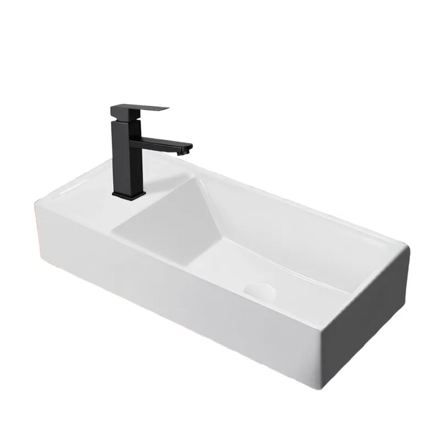 Nettlife Burns Waschbecken aus Keramik Weiß L 40 cm