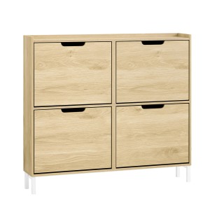 SoBuy Schuhschrank Schmal mit 4 Klappen Schuhkipper für Diele Flur FSR100-N