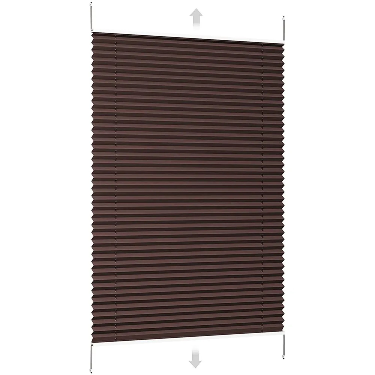 Sekey Plissee Faltrollo Klemmfix ohne Bohren Mokka 110x130cm