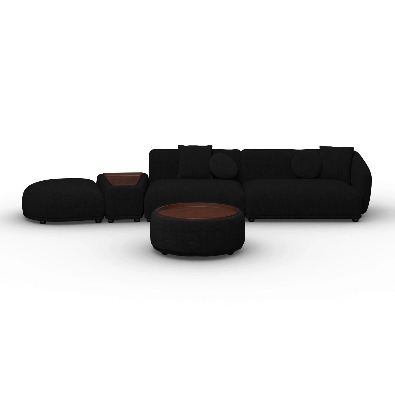 Bessagi Home Wohnlandschaft Kira Chenille Schwarz
