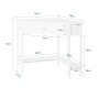 SoBuy Schreibtisch FWT31-W, weißer Computertisch mit Schublade und Ablage, Maße.