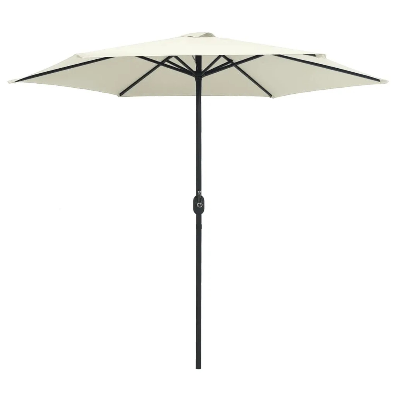 furnicato Sonnenschirm, sandweiß, mit Aluminium-Mast. Ideal für Balkon und Garten.
