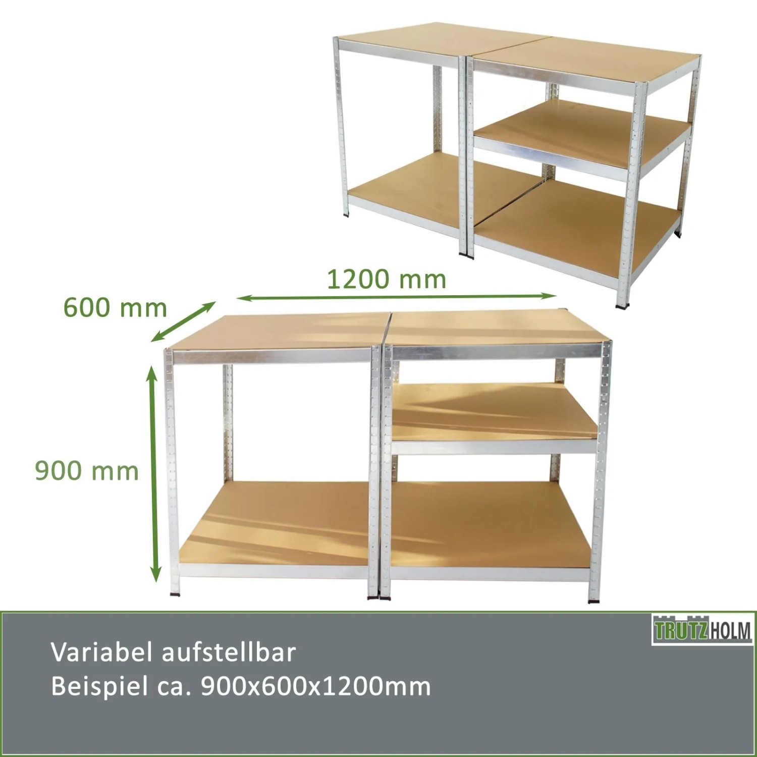 TRUTZHOLM Schwerlastregal 180x60x60cm 875 kg 5 Böden Regal_2