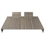 Graues 5-tlg. vidaXL Garten-Lounge-Set aus Rattan mit Auflagen, bestehend aus Sonnenliege und Rückenlehnen.