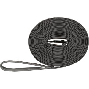 Trixie Hunde-Schleppleine, gummiert, graphit/papaya, 10m, aufgerollt. Ideal für Training und Spaziergänge.