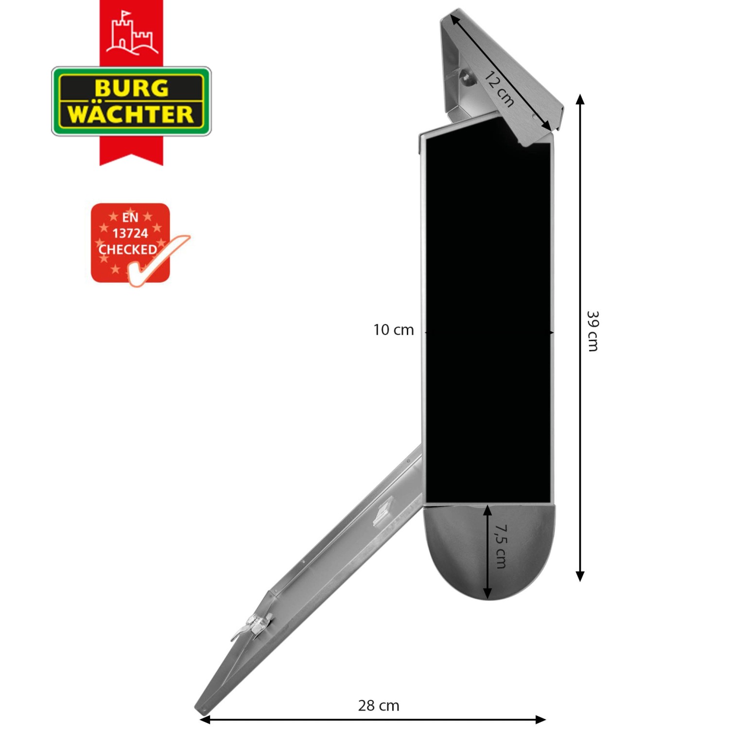 Banjado Edelstahl Briefkasten mit Zeitungsfach, Motiv Bunter Buddha, Maße 38x39x12cm.