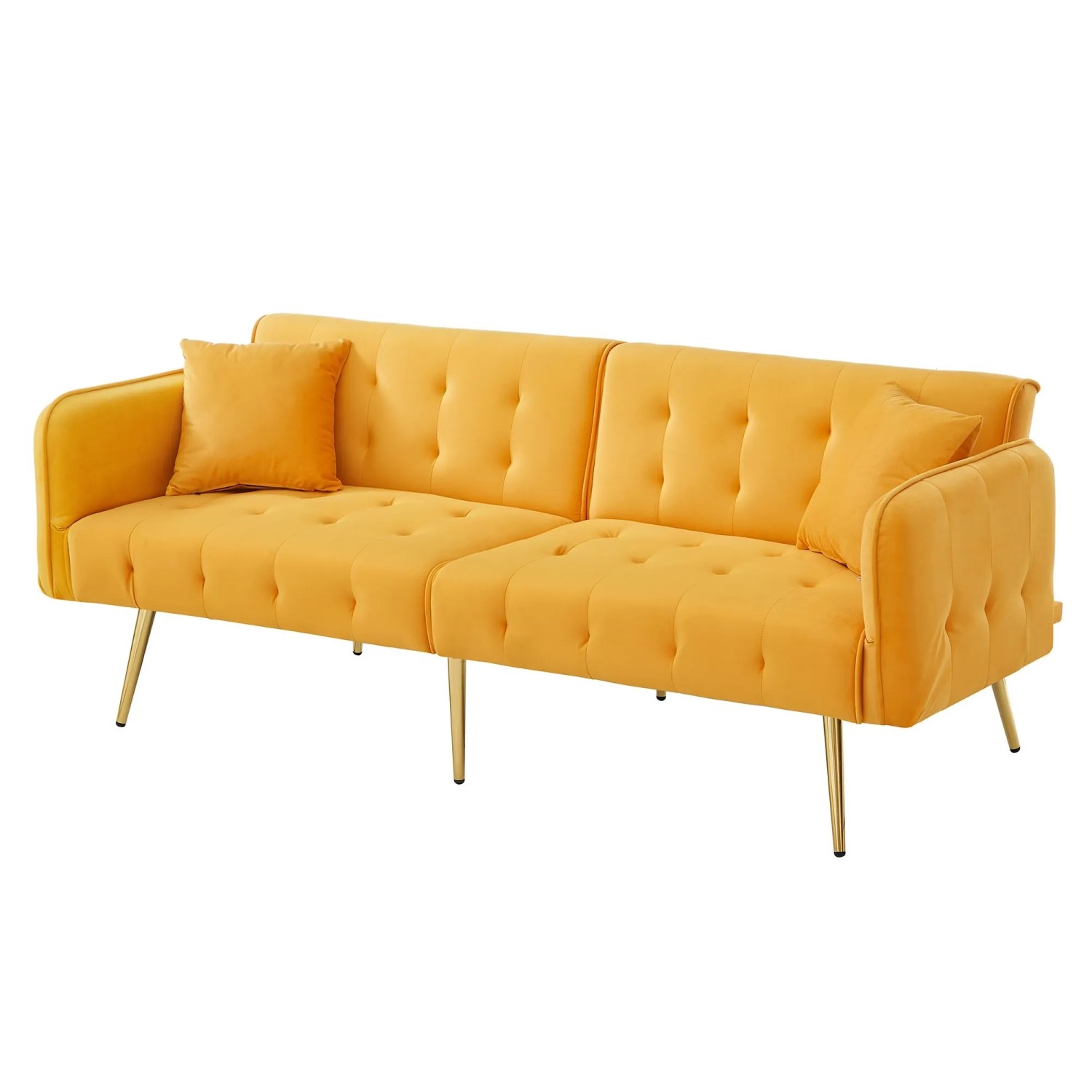 Merax Schlafsofa 2 Sitzer Verstellbare Armlehnen Velours