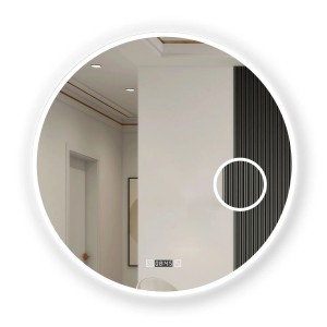 Aica Sanitär Rund Badspiegel mit Uhr Schminkspiegel 60 cm Spiegel mit LED Beleuchtung Neutral-Warm-Kaltweiß Dimmbar Memory Touch Beschlagfrei