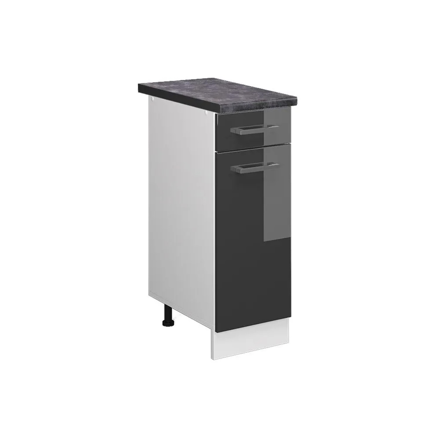 Vicco Küchenunterschrank R-Line Anthrazit Hochglanz Weiß 30 cm AP Anthrazit