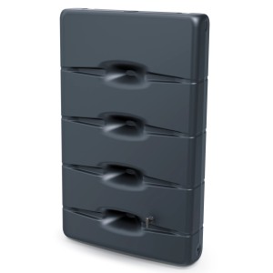 Waterform Regentonne Aqua Wall, 400 l, Anthrazit. Moderne, rechteckige Form für den Garten.