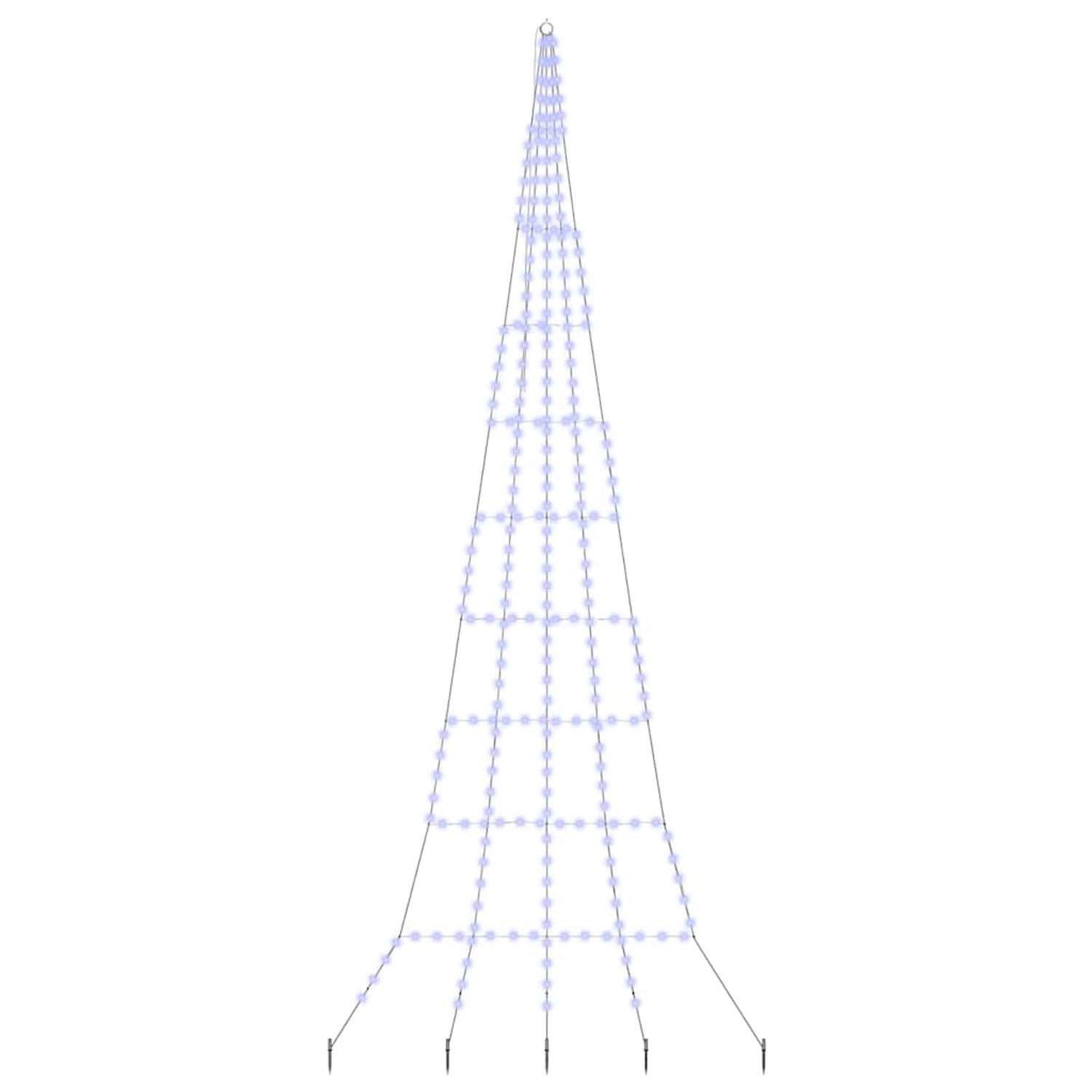 vidaXL LED Weihnachtsbaum mit Erdspießen Blau 500 cm Metall 42018748
