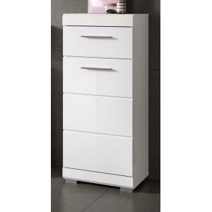 Inn.Furn Badezimmer Kommode in Weiß Hochglanz 37 x 88 cm Shawn