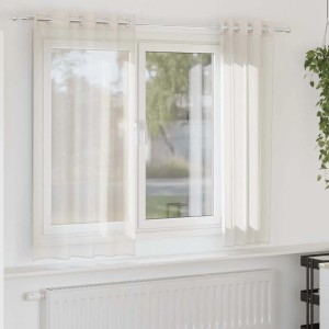 vidaXL Voile Vorhänge mit Ösen 2 Stk Creme 140x175 cm 4102072