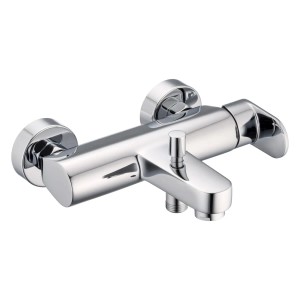 pianura Wannenarmatur Aora, Aufputz, Chrom, mit Brauseanschluss. Einhebelmischer für Badewanne.