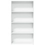 Weißes Bücherregal aus Holzwerkstoff mit 5 offenen Fächern, 80x30x152 cm, für Bücher & Deko.