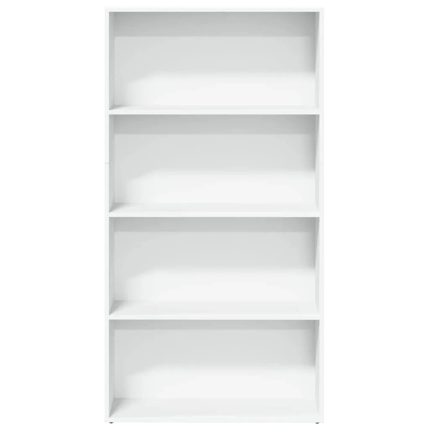 Weißes Bücherregal aus Holzwerkstoff mit 5 offenen Fächern, 80x30x152 cm, für Bücher & Deko.