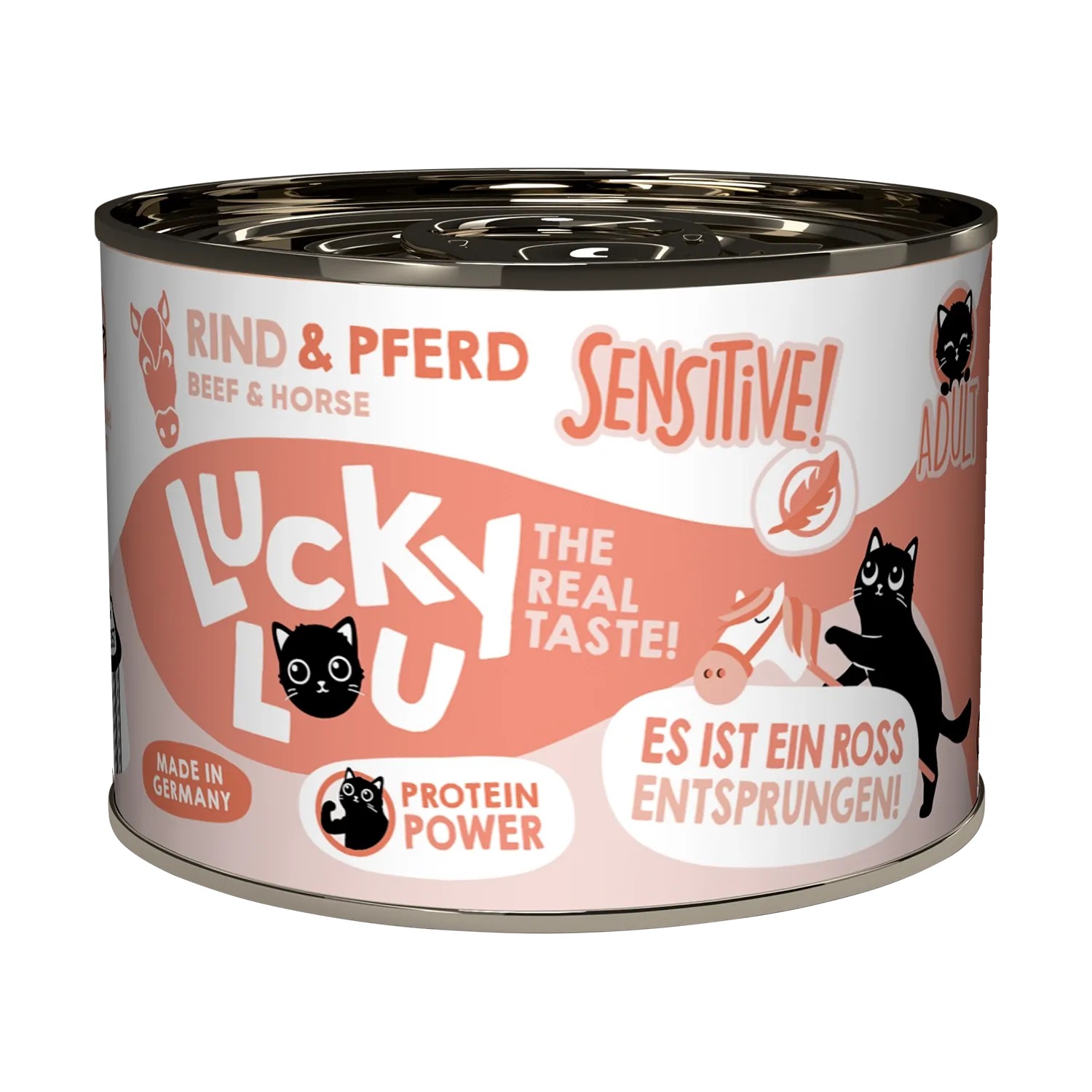 Lucky Lou Katzen-Nassfutter Sensitiv Rind & Pferd 200 g